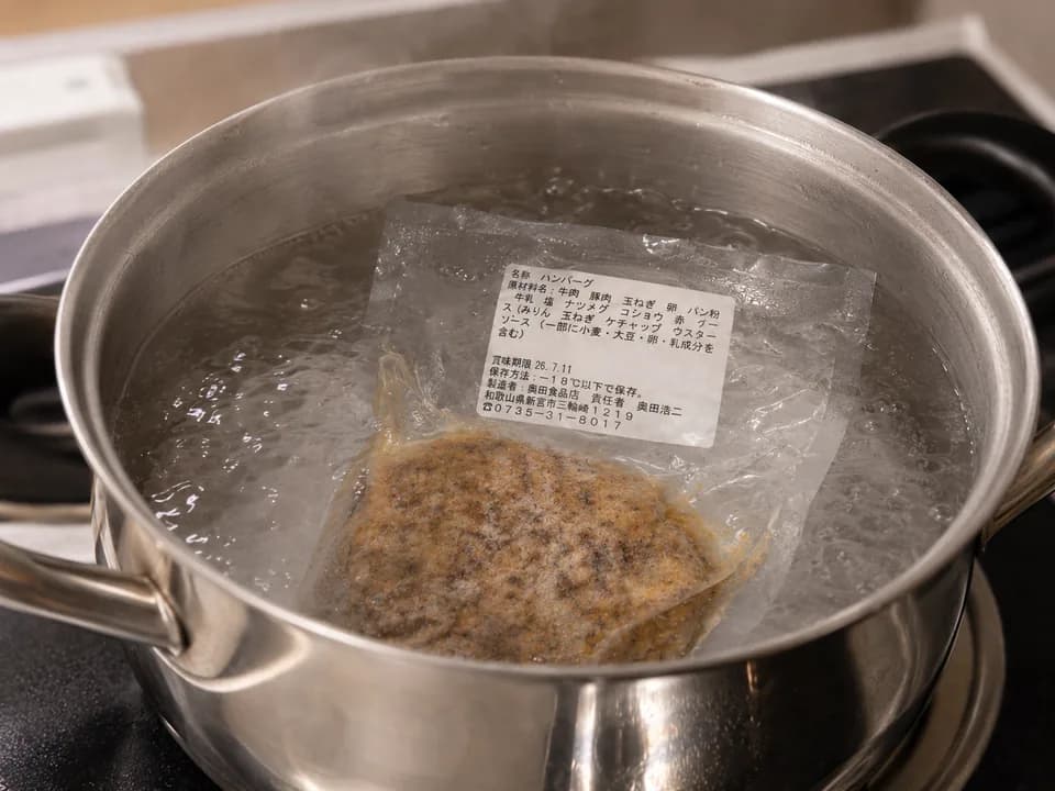 袋ごと入れて20分待つ